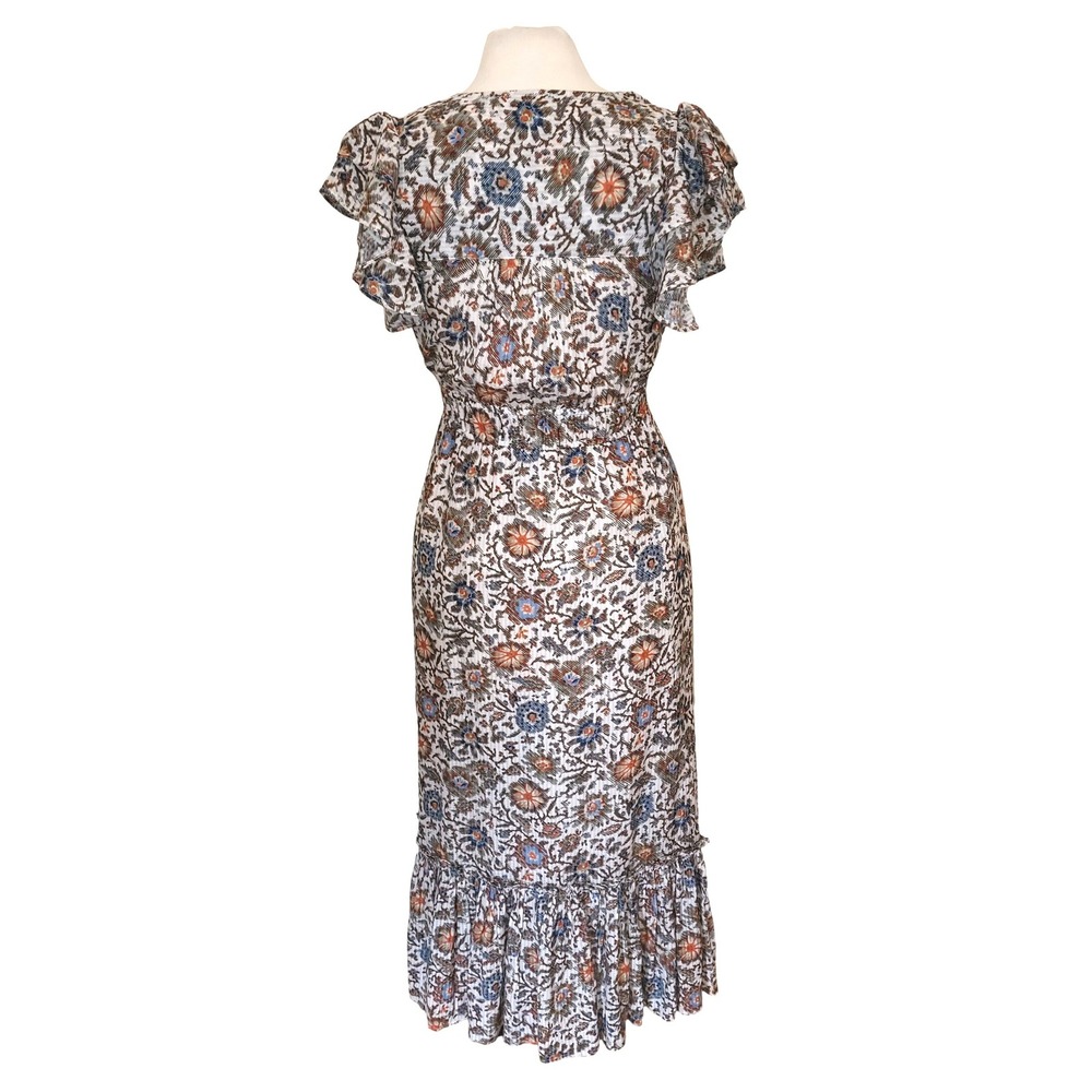 Veronica Beard Dolci Floral Cottage Country Prairie Cowgirl Flutter Midi Dress 2 - Picture 5 of 13